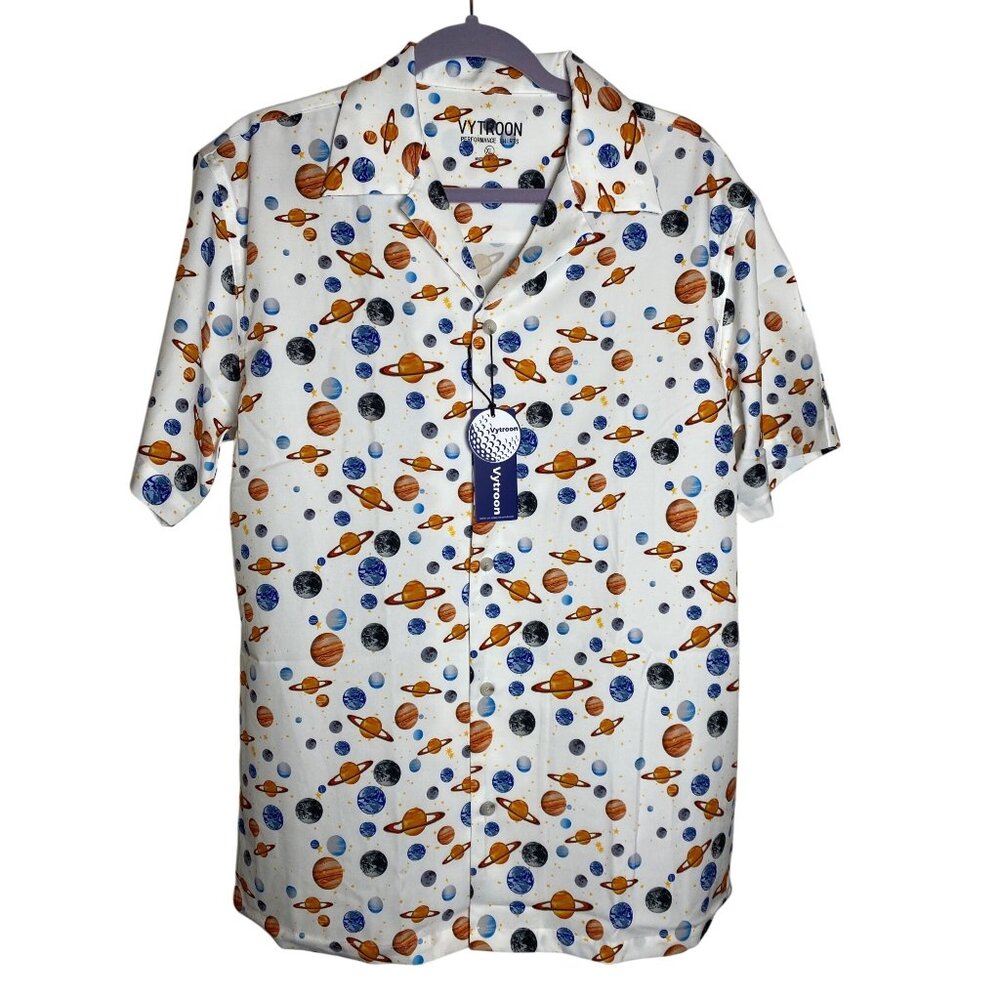 Vytroon Men's "Planet Cluster" Performance‎ Button-Down Shirt, XL, NWT